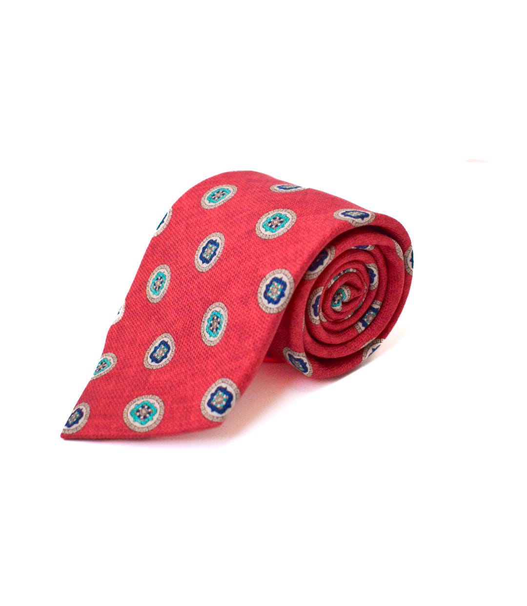 Edward Armah Red Medallion Neat Tie