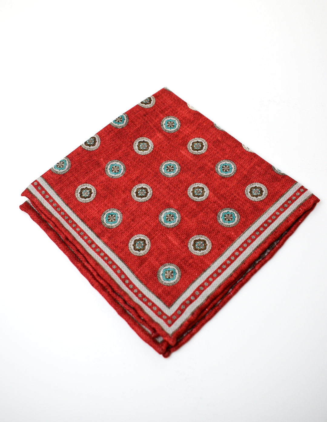 Edward Armah Red Medallion/Mini Neat Pocket Square