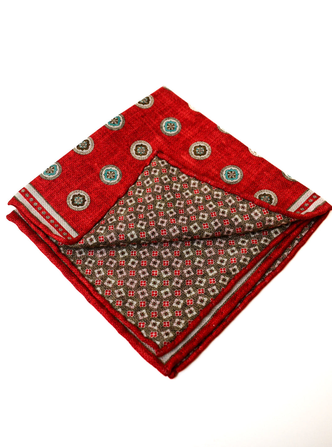 Edward Armah Red Medallion/Mini Neat Pocket Square