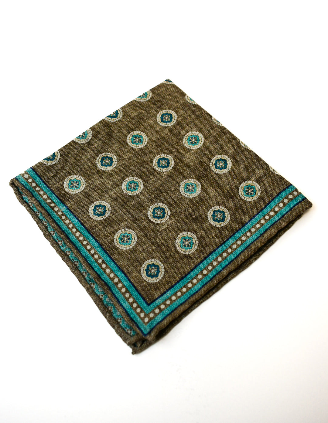 Edward Armah Brown Medallion/Mini Neat Pocket Square