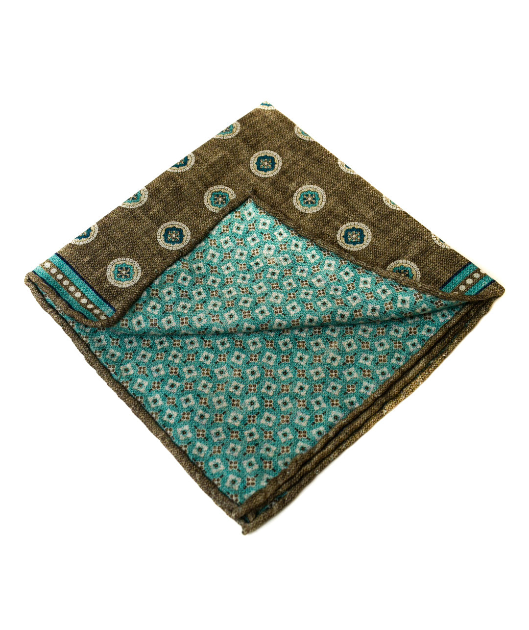 Edward Armah Brown Medallion/Mini Neat Pocket Square