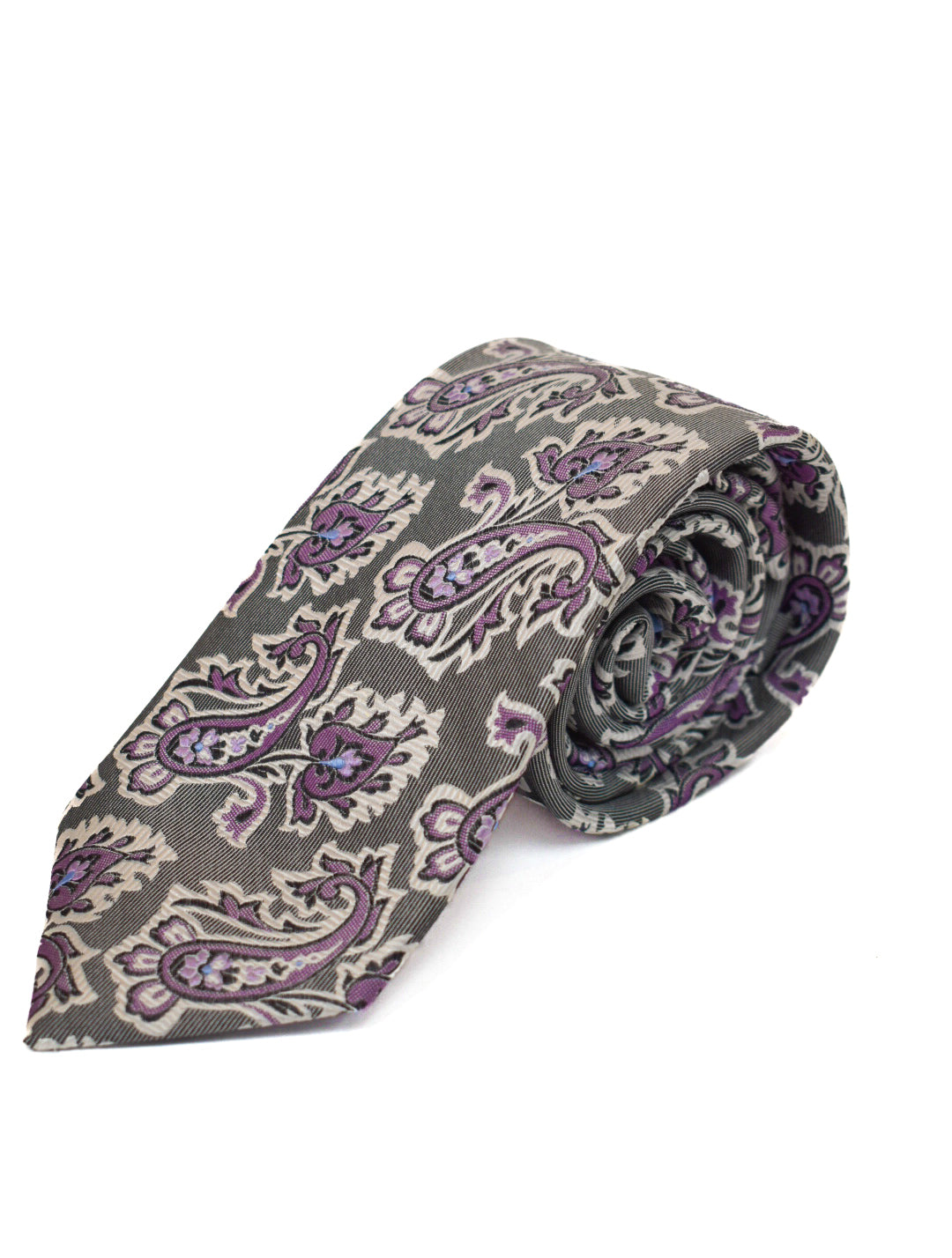Forsyth Gray/Purple Paisley Tie