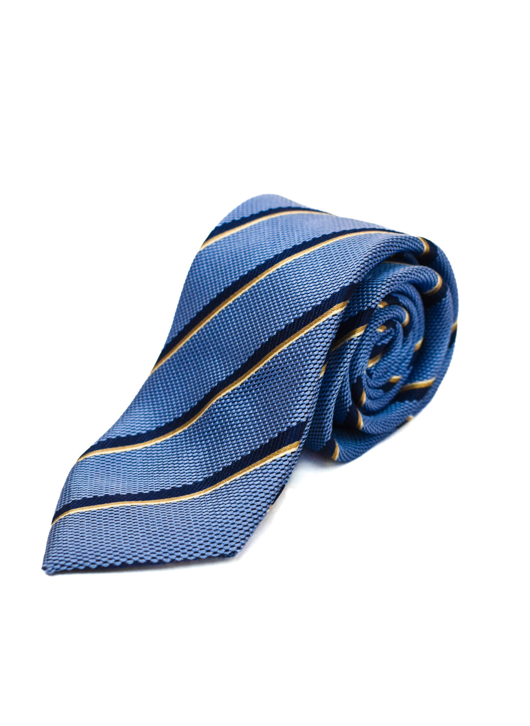 Liam John Two Blues/Gold Stripe Tie