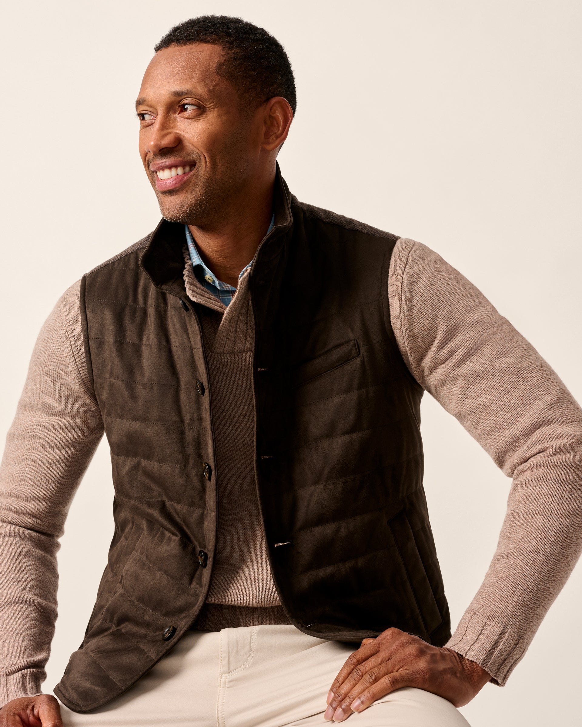 Corde Top-Shelf Faux Suede Quilted Vest