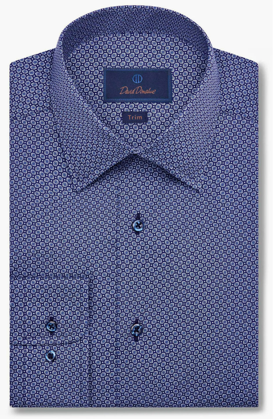 Navy Geometric Dress Shirt