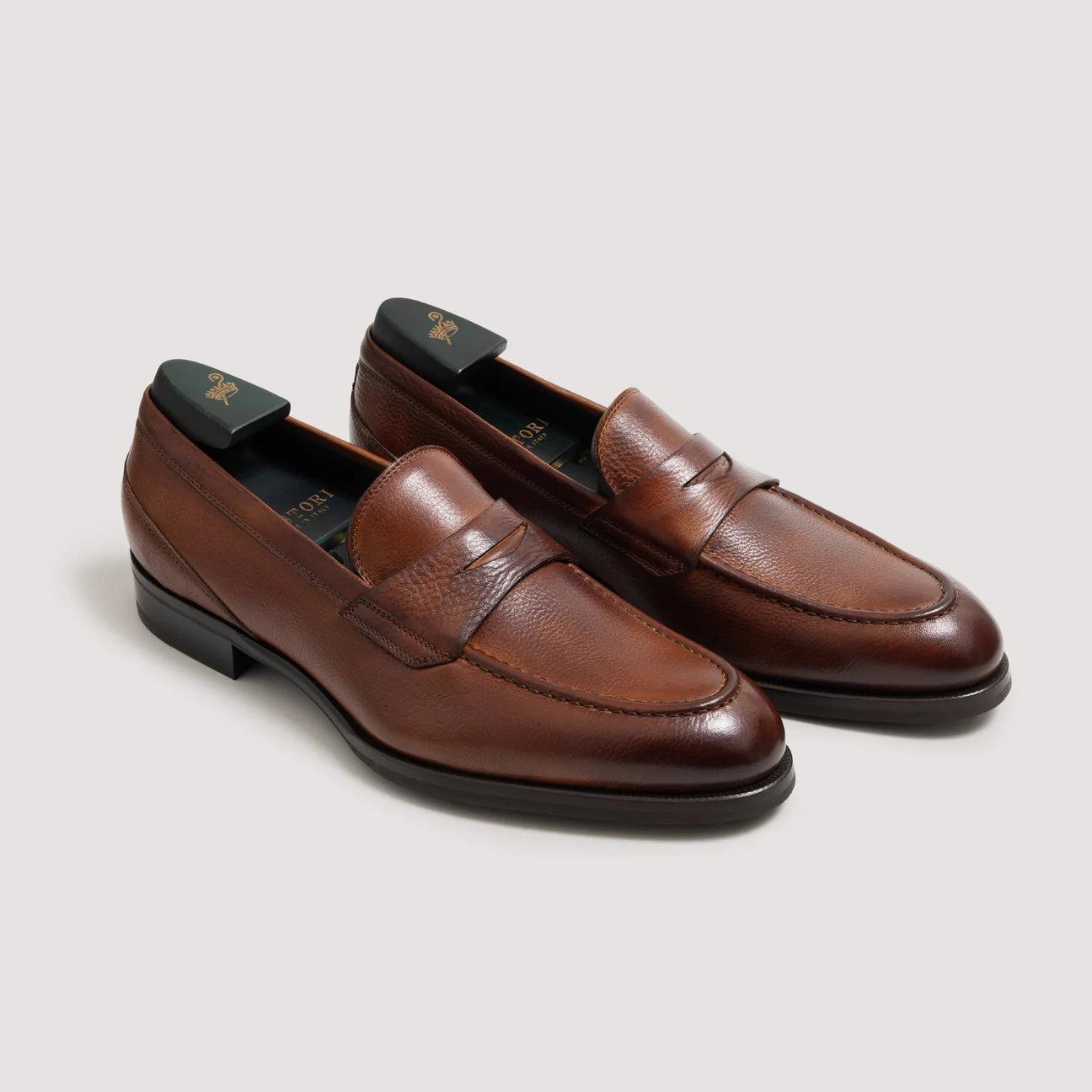 Pastori Theodore Pebble Grain Cognac Loafer