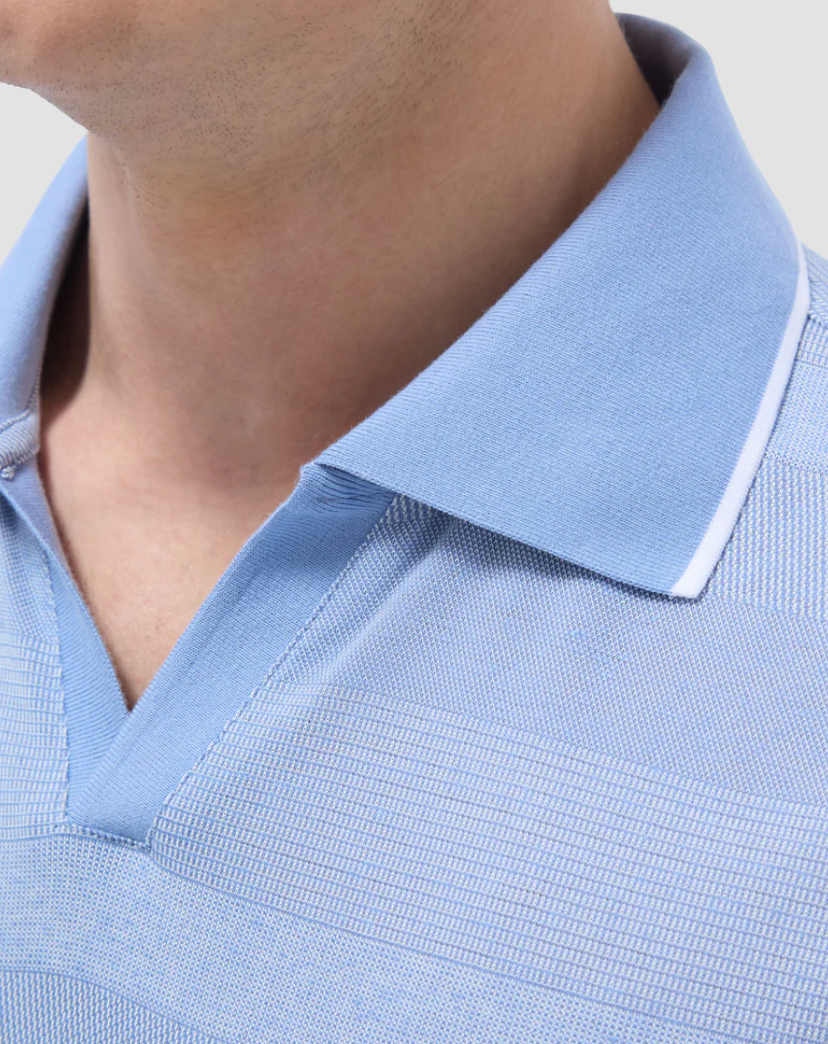 Bugatchi Mixed Media Johnny Collar Polo Shirt