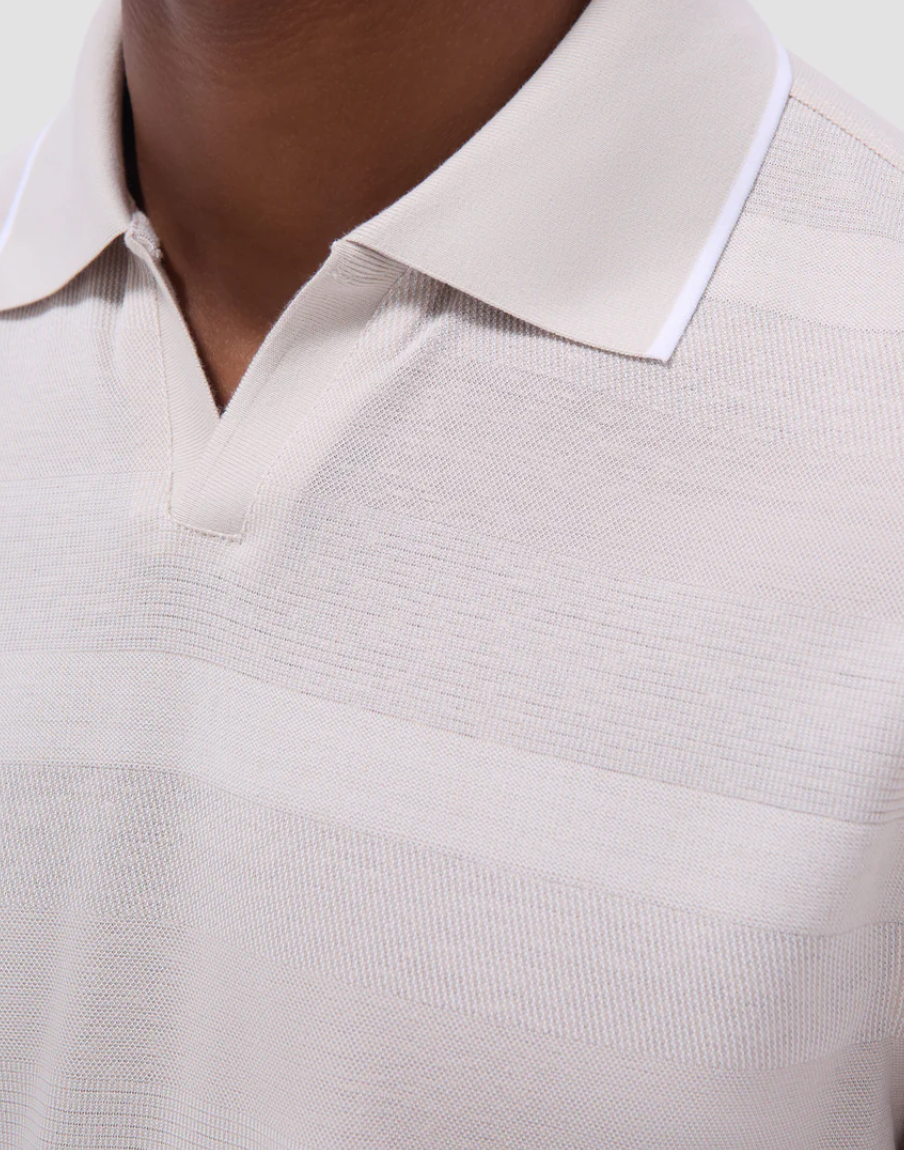 Bugatchi Mixed Media Johnny Collar Polo Shirt