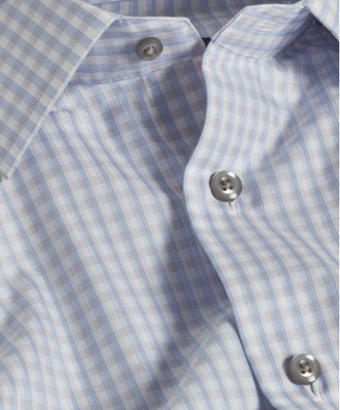 David Donahue Sky & Gray Dobby Check Dress Shirt