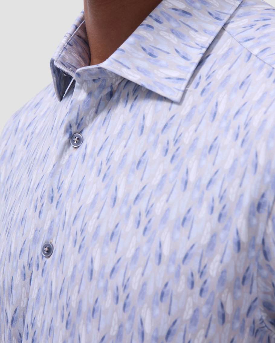 Bugatchi Milo Feather Ooohcotton Short Sleeve Button Down