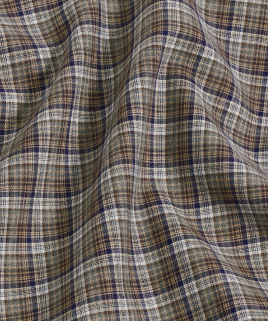 David Donahue Charcoal Twill Plaid Shirt