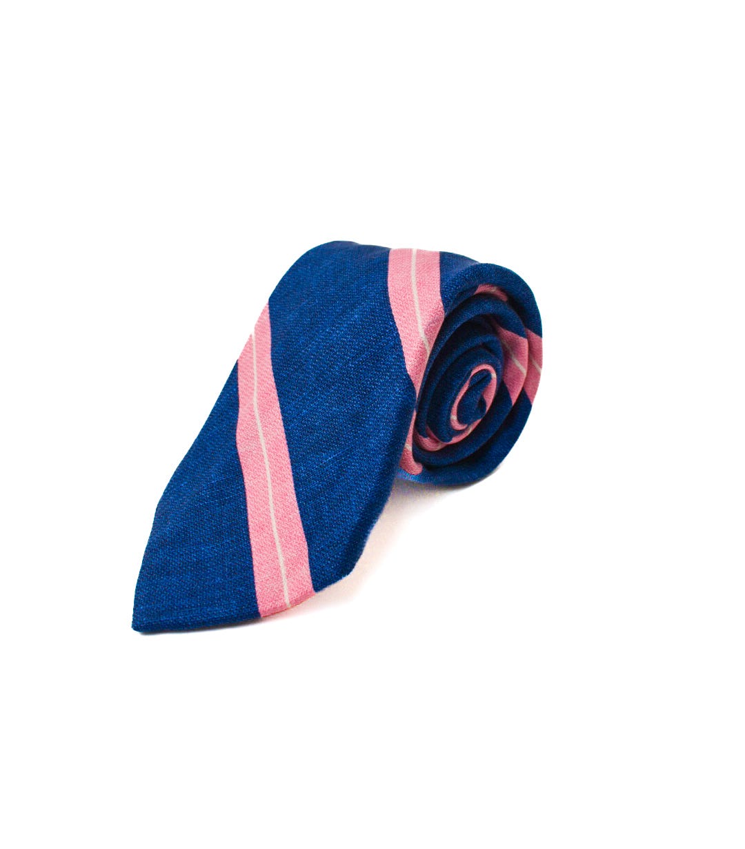 Edward Armah Denim/Pink Stripes Tie