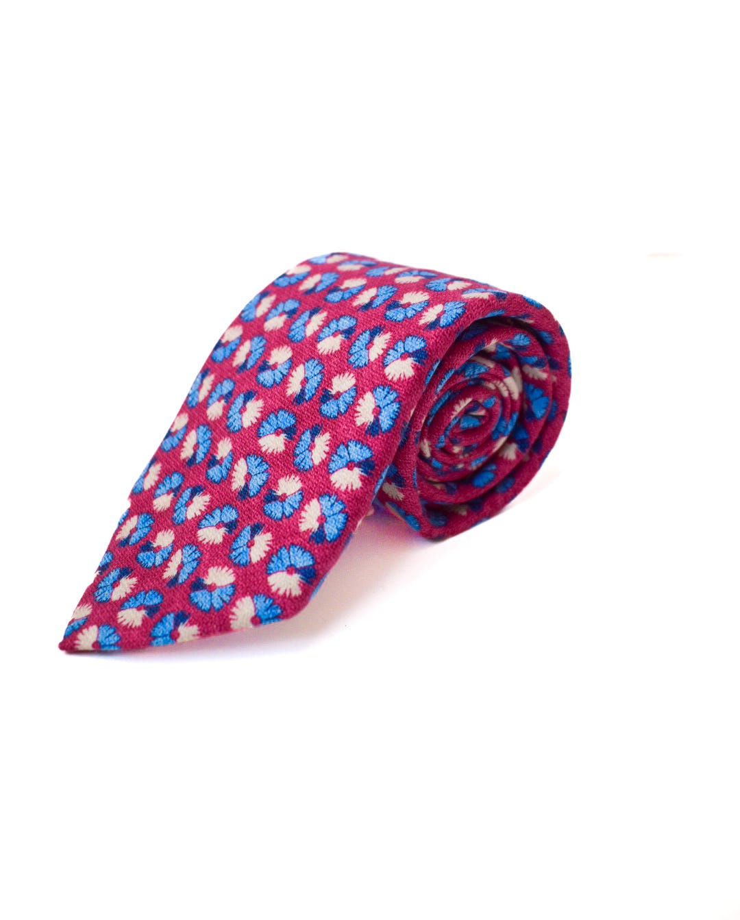 Edward Armah Magenta/Blue Floral Tie