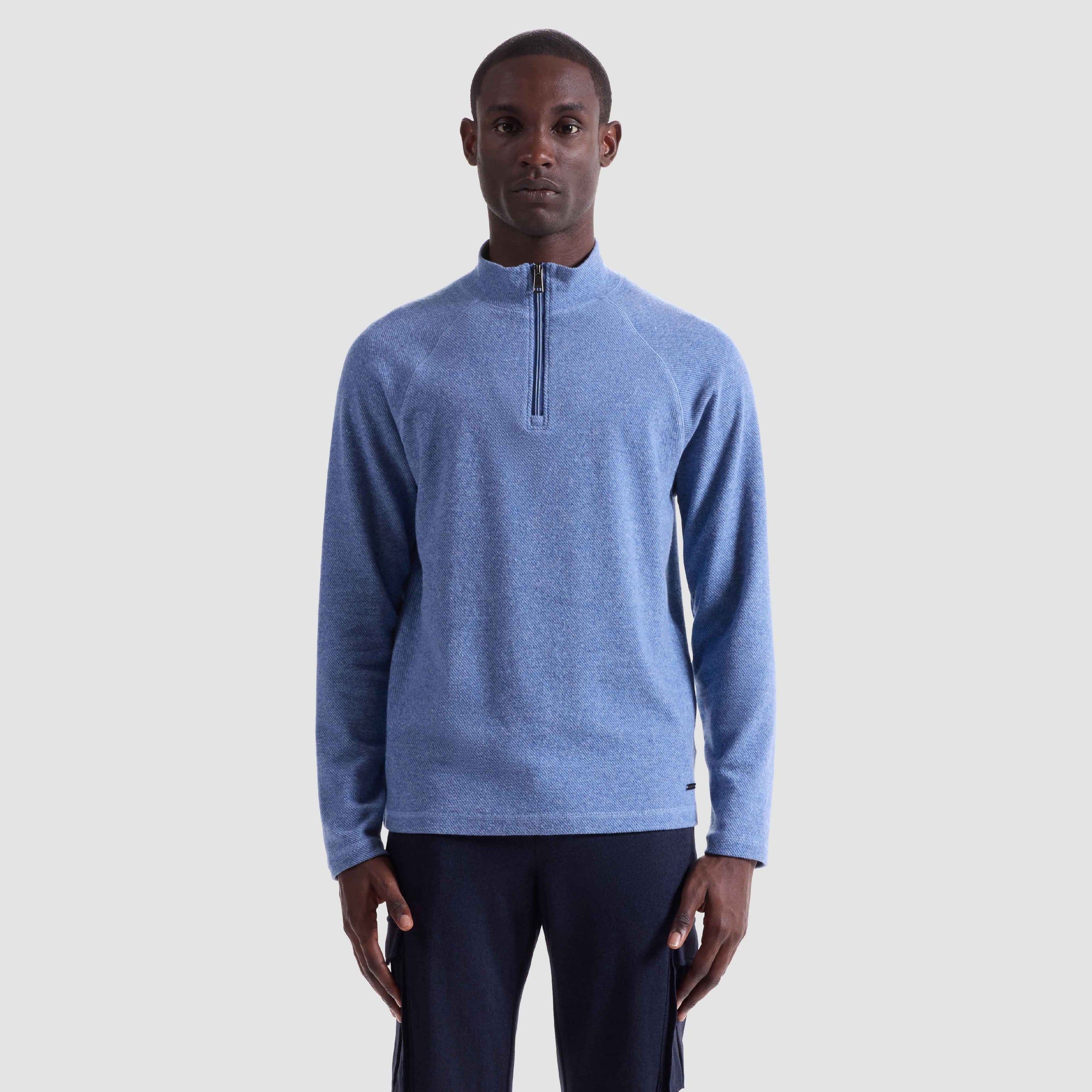 Bugatchi Diagonal Stripe Performance Quarter Zip