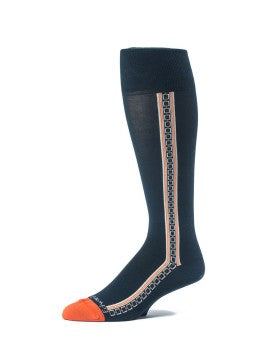 Edward Armah Navy/Orange OC Solid with Pattern Stripe Socks