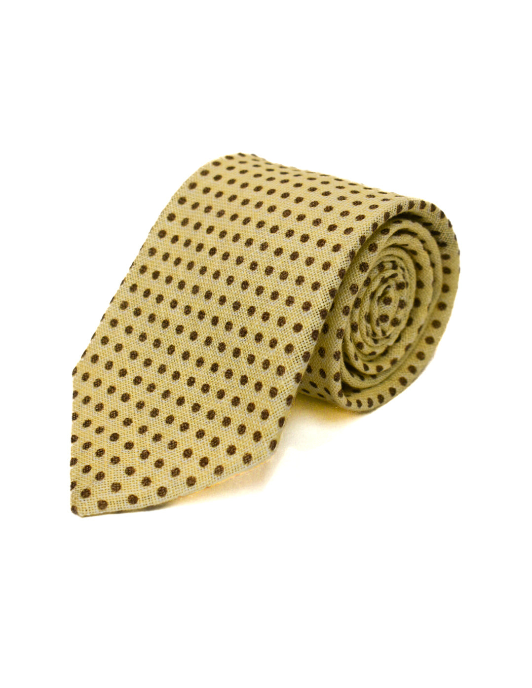 Liam John Yellow Linen Dotted Tie