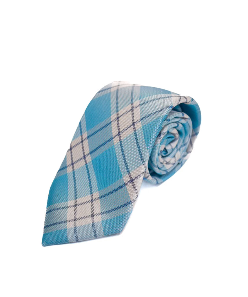 Forsyth Silver/Blue Plaid Tie