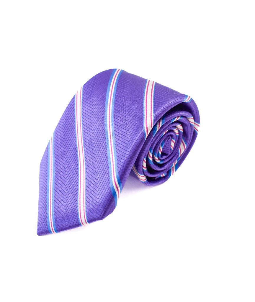 Forsyth Purple/Blue/Pink Double Stripe Tie