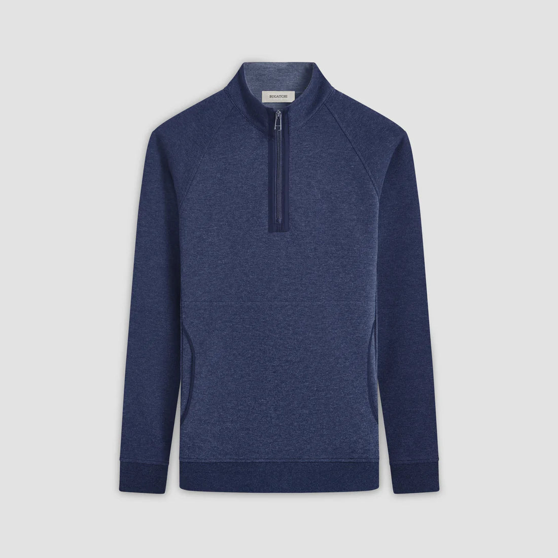 Bugatchi Double Sided Pique/Heather Quarter Zip Pullover