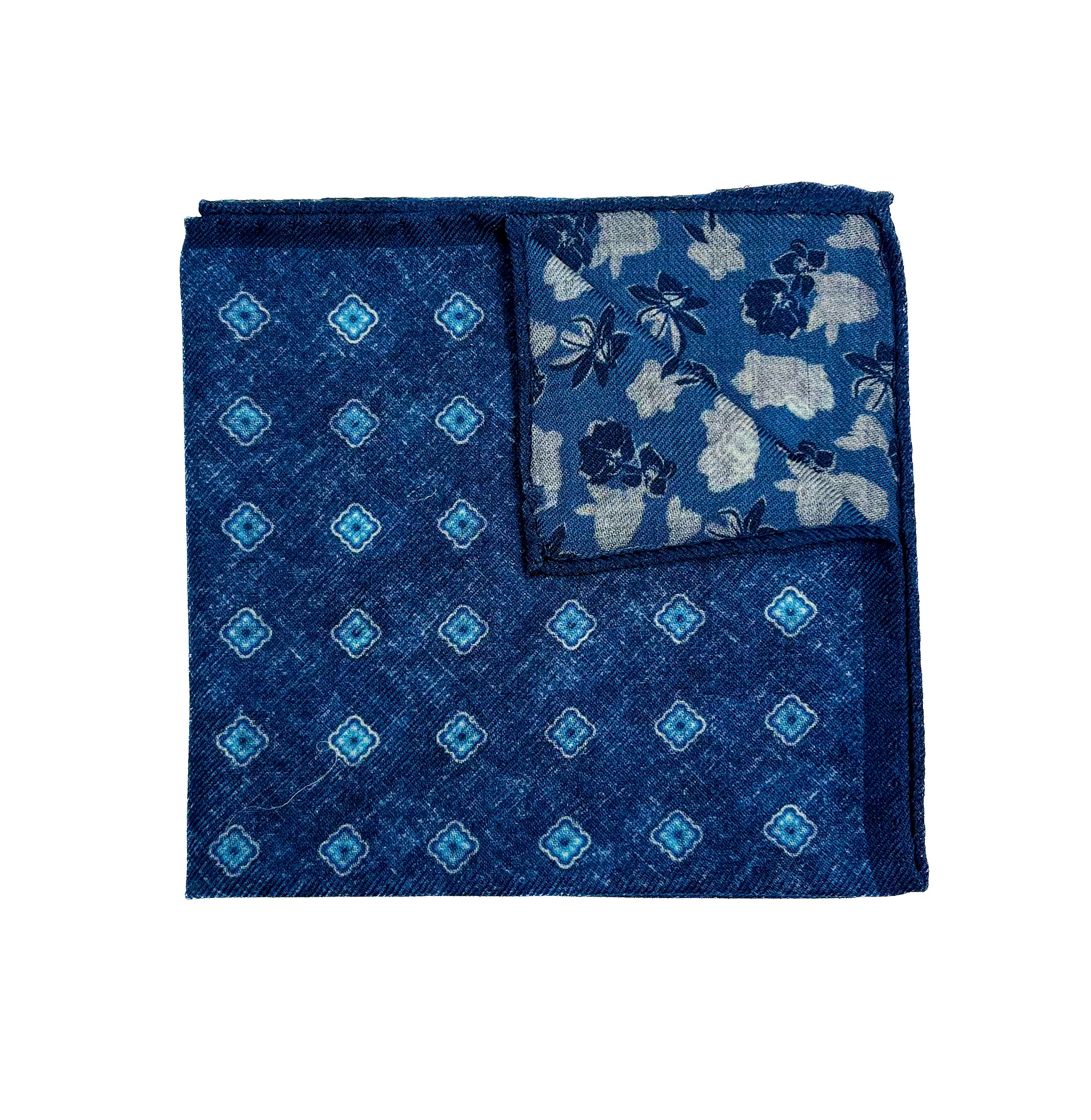 Liam John Double Faced Floral Pocket Square