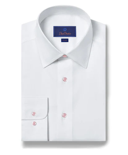 White/Pink Button Dress Shirt