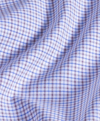 Lilac/Blue Dobby Check Dress Shirt