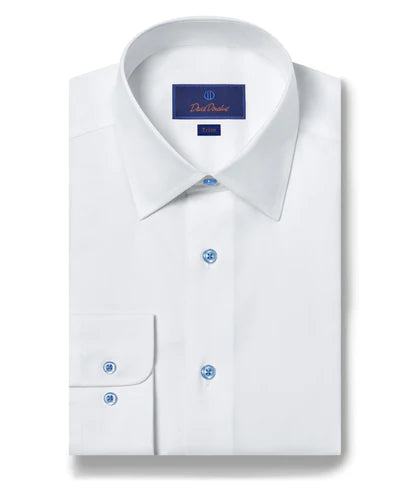 White/ Sky Spread Collar Dress Shirt
