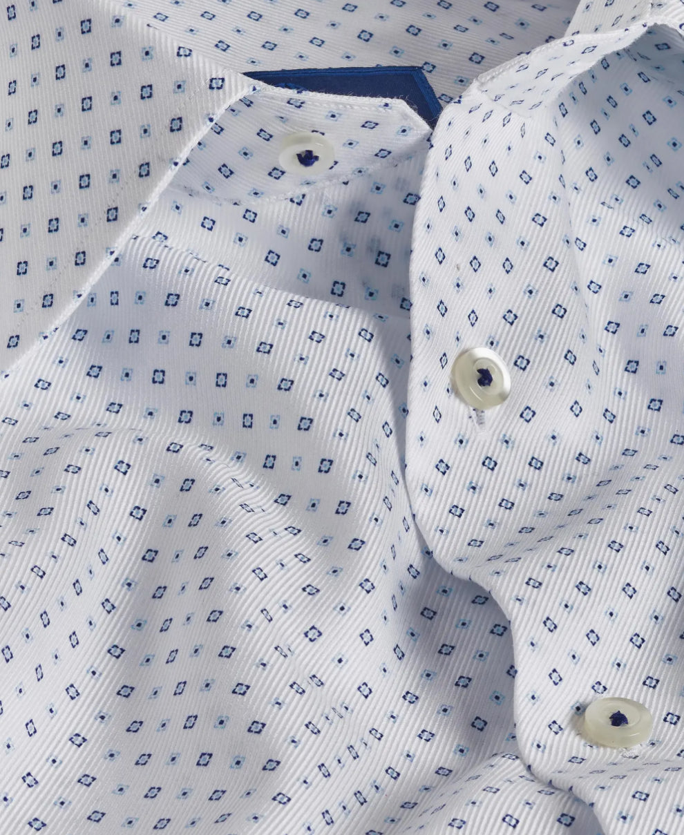 David Donahue Geometric Print Dress Shirt