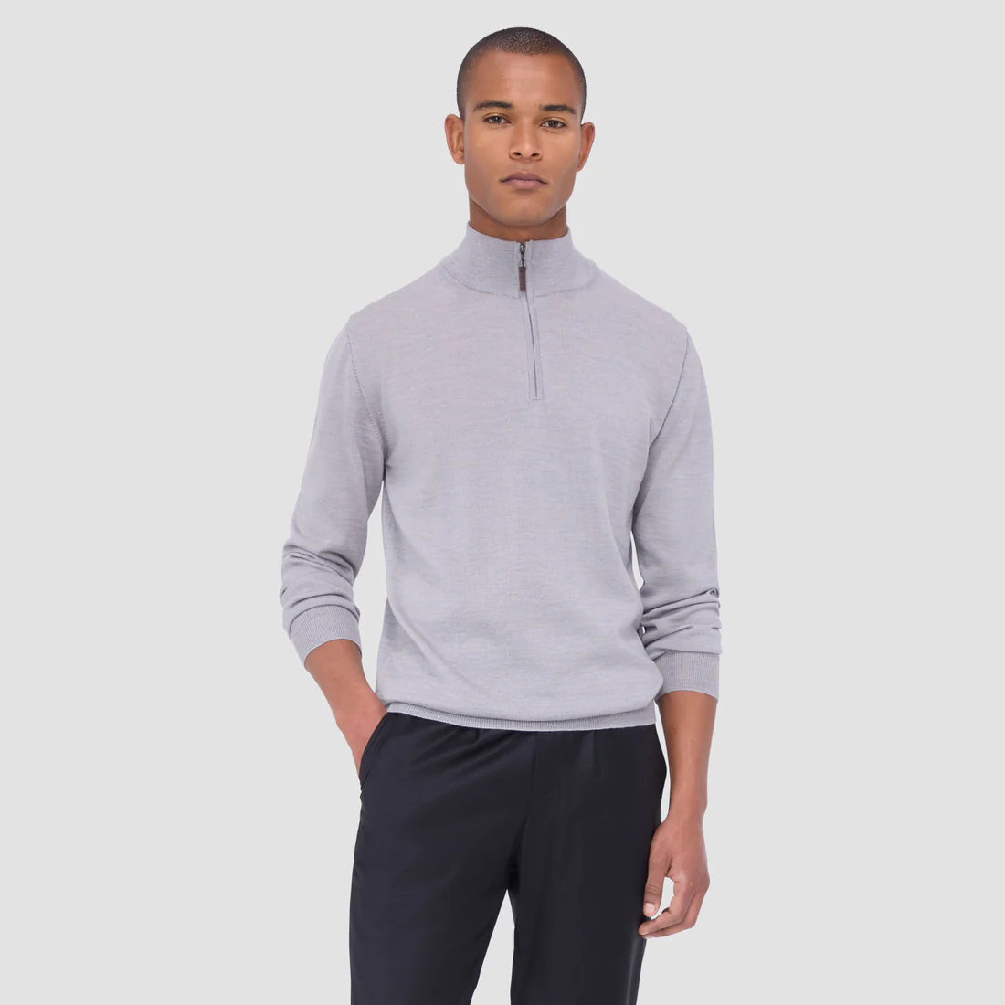 Bugatchi Spencer Quarter Zip Merino Sweater