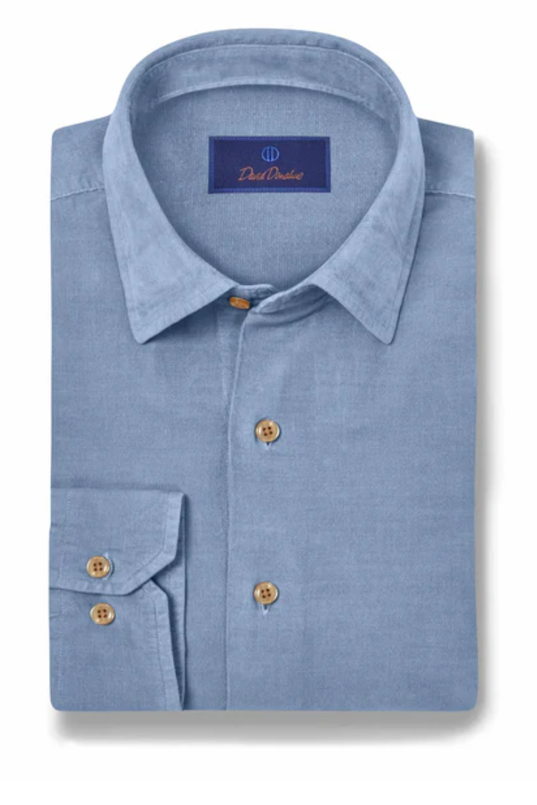 David Donahue Denim Fine Wale Corduroy Sport Shirt