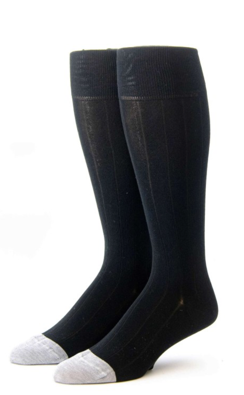 Edward Armah Black/Heather Ribbed O/C Socks