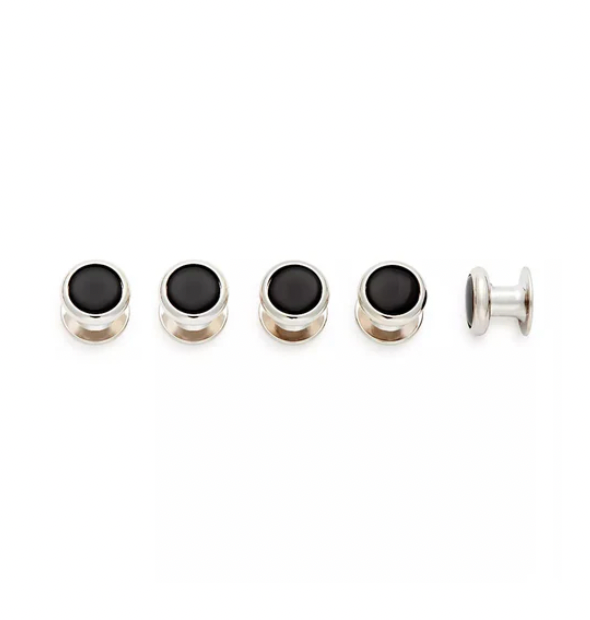 David Donahue Onyx & Brass Studs (4)