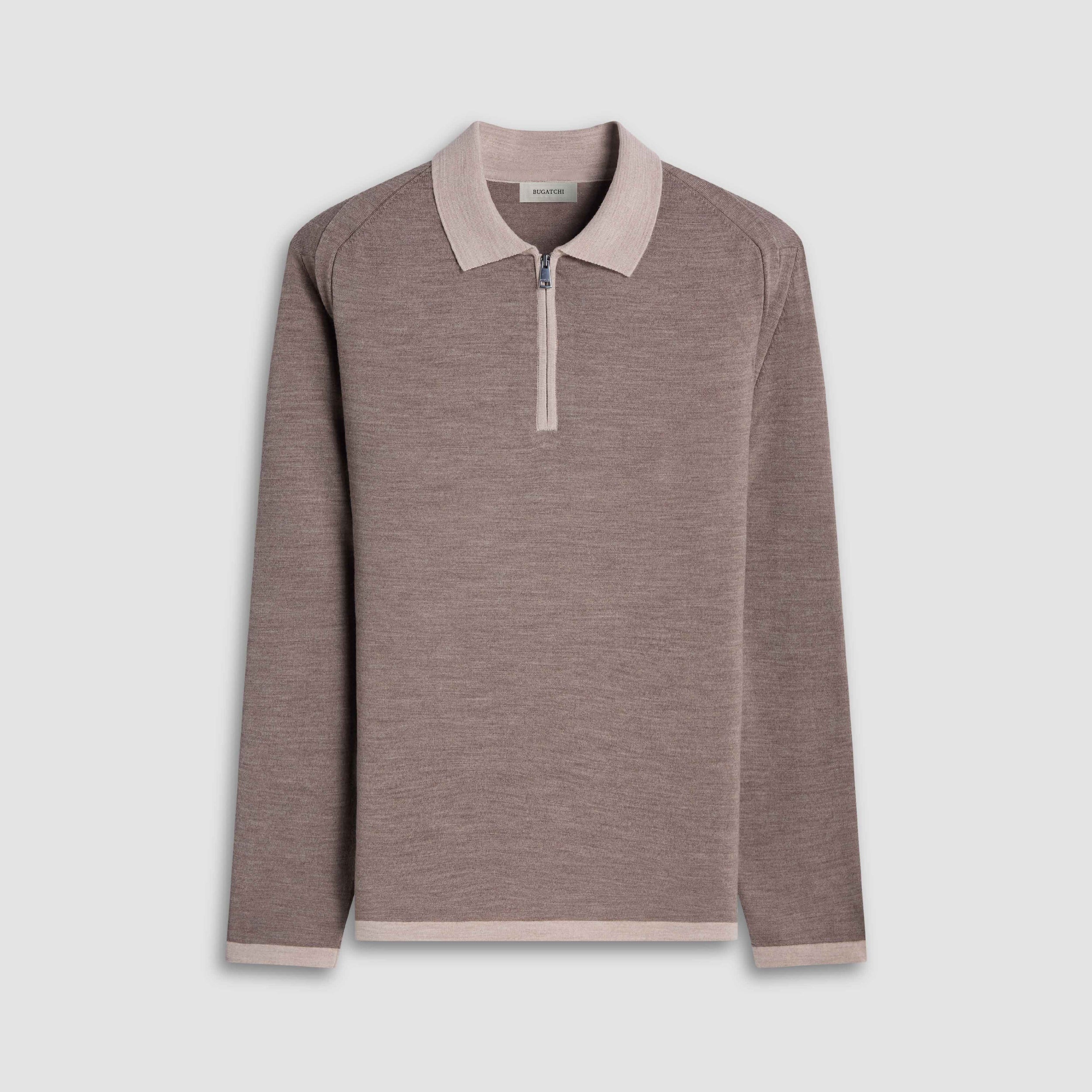 Melange Quarter Zip Polo Sweater
