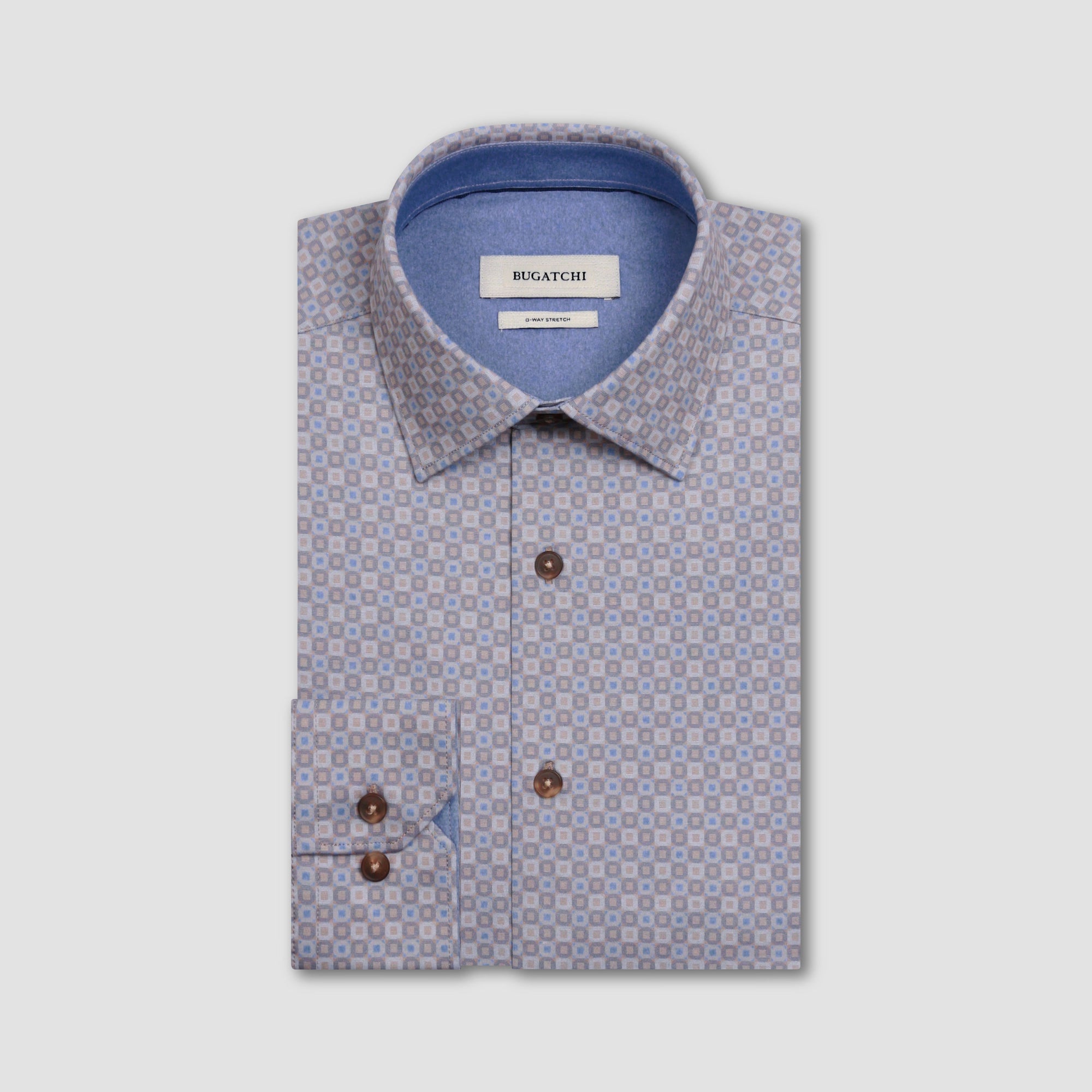 Jimmy Double- Sided Geometric and Solid Ooh Cotton Shirt